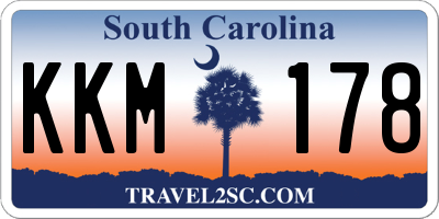 SC license plate KKM178