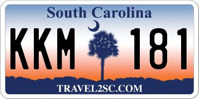 SC license plate KKM181