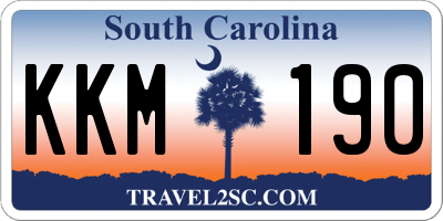 SC license plate KKM190