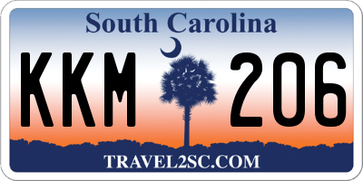 SC license plate KKM206