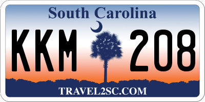 SC license plate KKM208