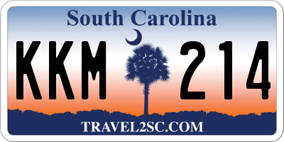 SC license plate KKM214