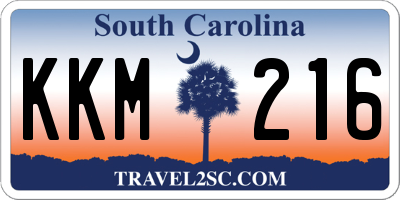 SC license plate KKM216