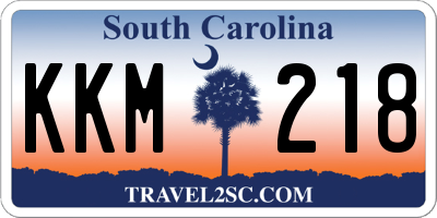 SC license plate KKM218