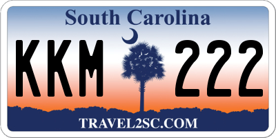 SC license plate KKM222