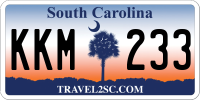 SC license plate KKM233