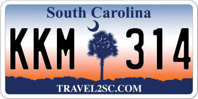 SC license plate KKM314