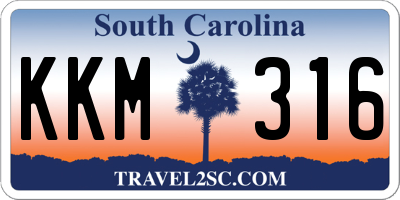 SC license plate KKM316