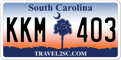 SC license plate KKM403
