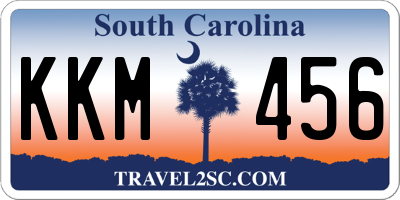 SC license plate KKM456