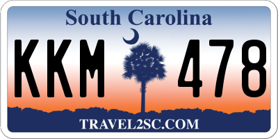 SC license plate KKM478