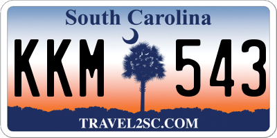 SC license plate KKM543