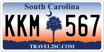 SC license plate KKM567