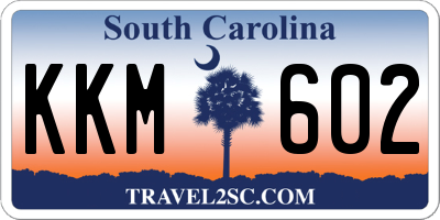 SC license plate KKM602