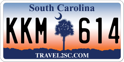 SC license plate KKM614