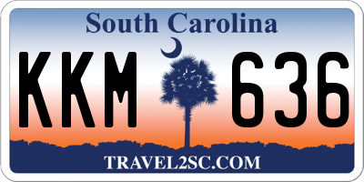 SC license plate KKM636