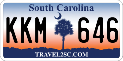 SC license plate KKM646