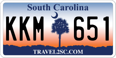 SC license plate KKM651