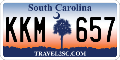SC license plate KKM657