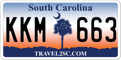 SC license plate KKM663