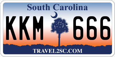 SC license plate KKM666