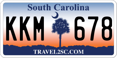 SC license plate KKM678