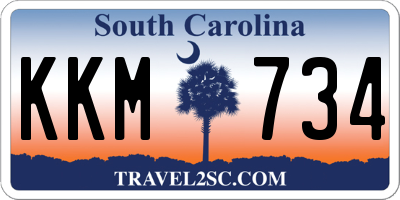 SC license plate KKM734
