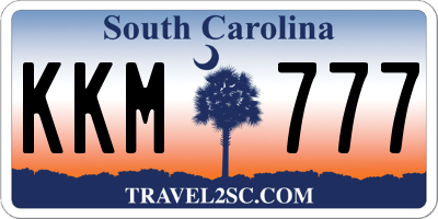 SC license plate KKM777