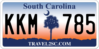 SC license plate KKM785