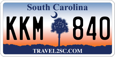 SC license plate KKM840