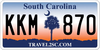 SC license plate KKM870