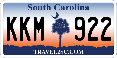 SC license plate KKM922