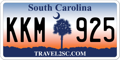 SC license plate KKM925