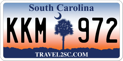 SC license plate KKM972