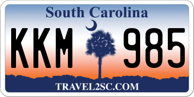 SC license plate KKM985