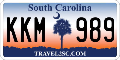 SC license plate KKM989