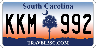 SC license plate KKM992