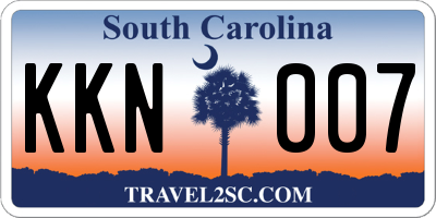 SC license plate KKN007