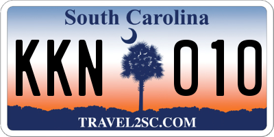SC license plate KKN010