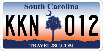 SC license plate KKN012