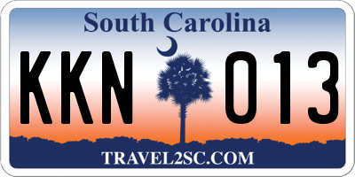 SC license plate KKN013