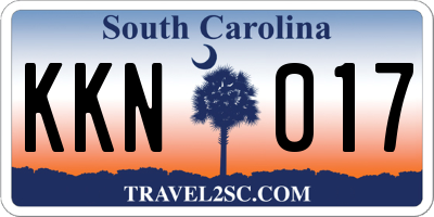 SC license plate KKN017