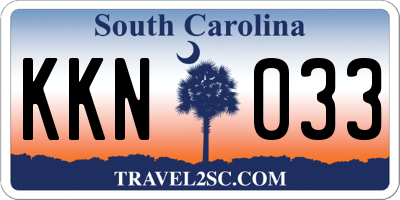 SC license plate KKN033