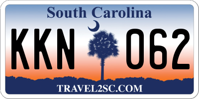SC license plate KKN062