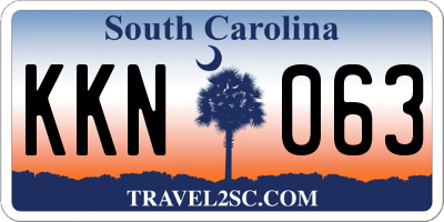 SC license plate KKN063