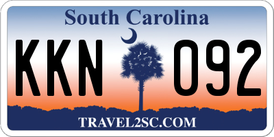 SC license plate KKN092