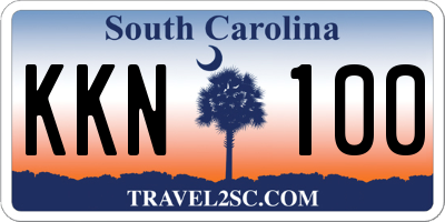 SC license plate KKN100