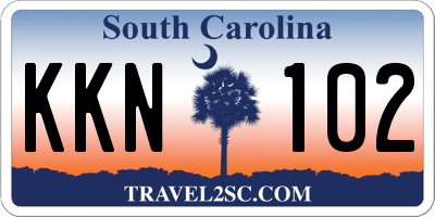 SC license plate KKN102