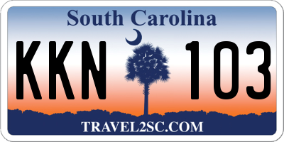 SC license plate KKN103