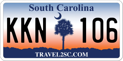 SC license plate KKN106